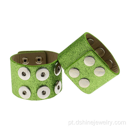 Cor verde PU couro Noosa pulseira duas camadas Wristband
